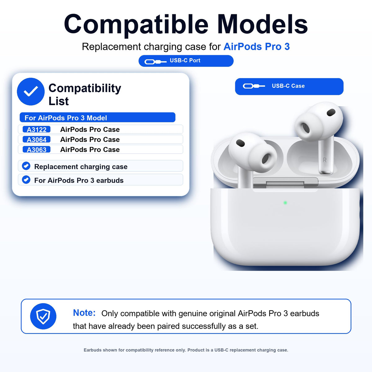 Charging Case Replacement for AirPods Pro 3rd Generation J49142