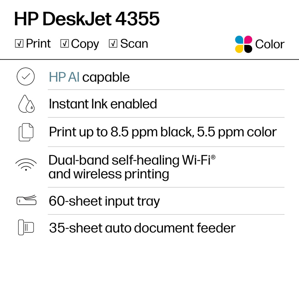 Wireless All-in-One Color Inkjet Printer, Scanner, Copier U75932