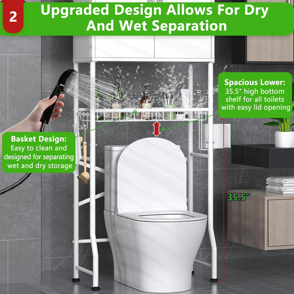 White 2-Door Over The Toilet Storage Cabinet F4634