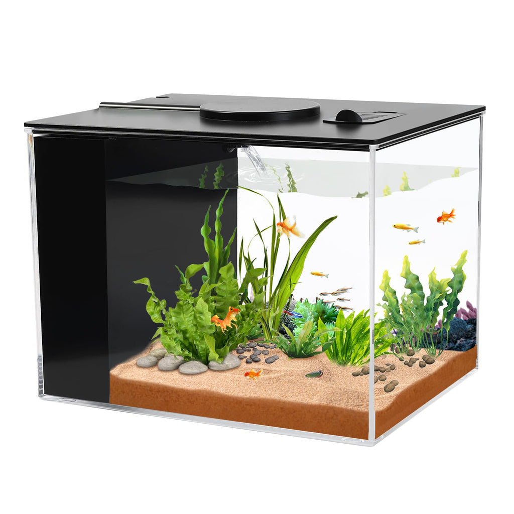1 Gallon Betta Fish Tank with LED Light and Water Filter Pump S3059