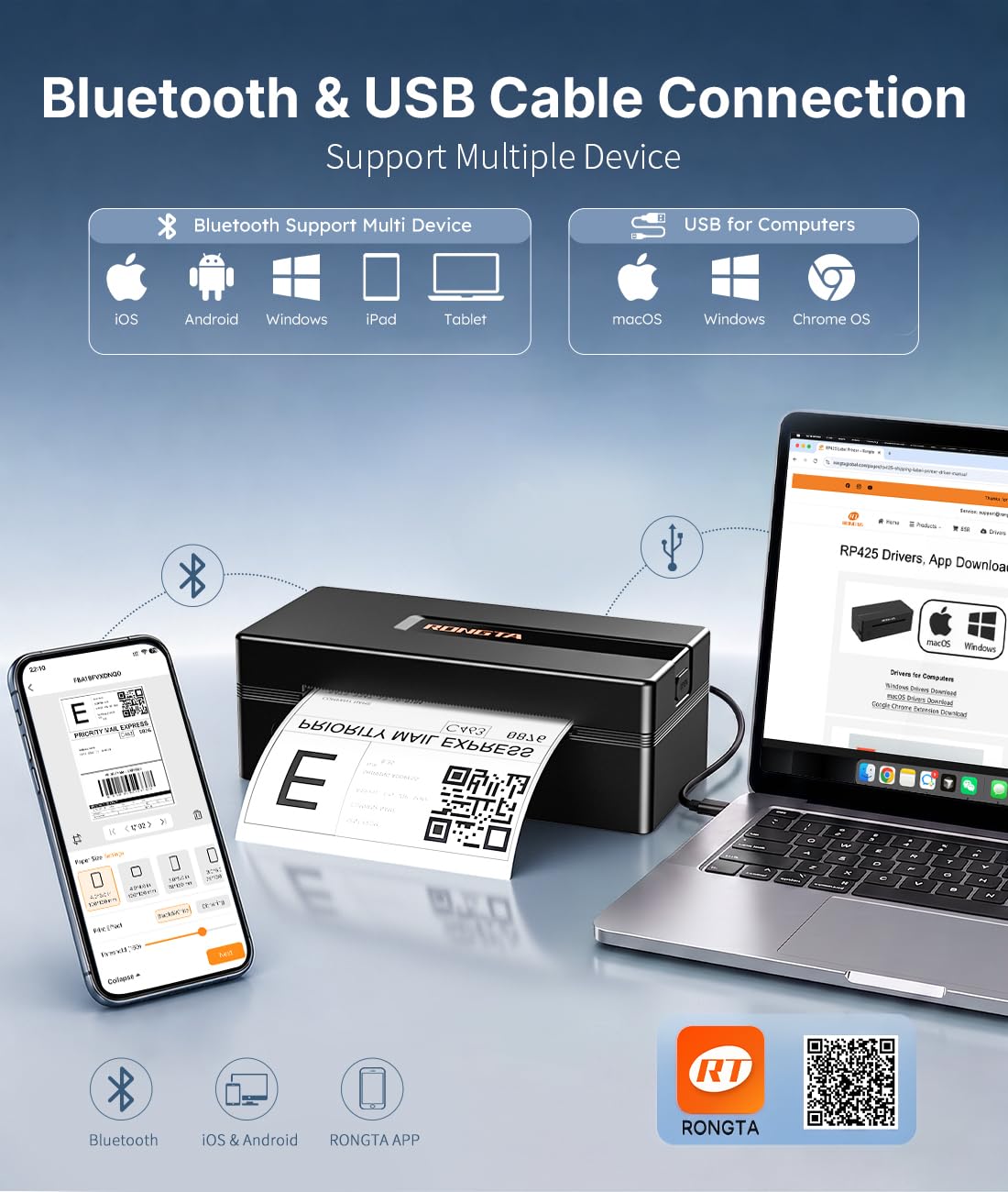 Bluetooth Thermal Shipping Label Printer X2144