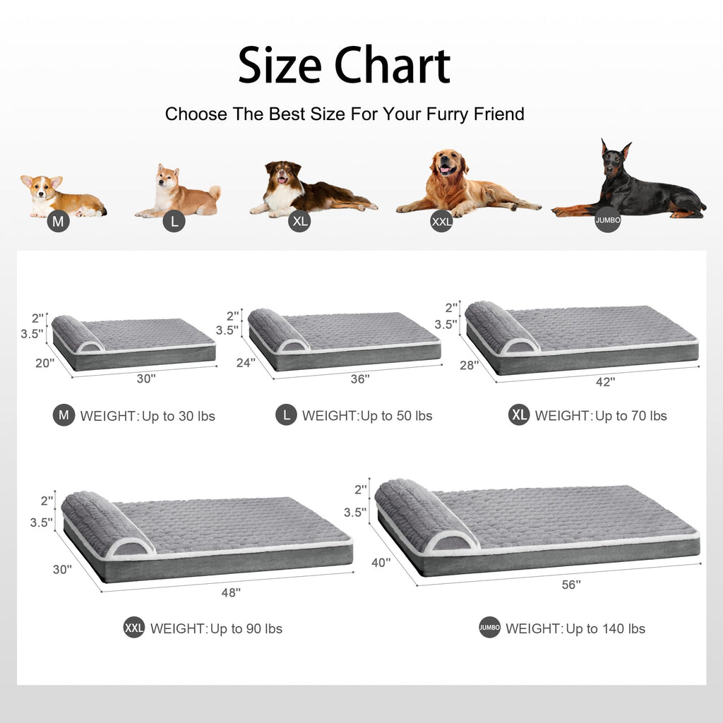 Large Dog Bed 36''X24'' Grey R7005