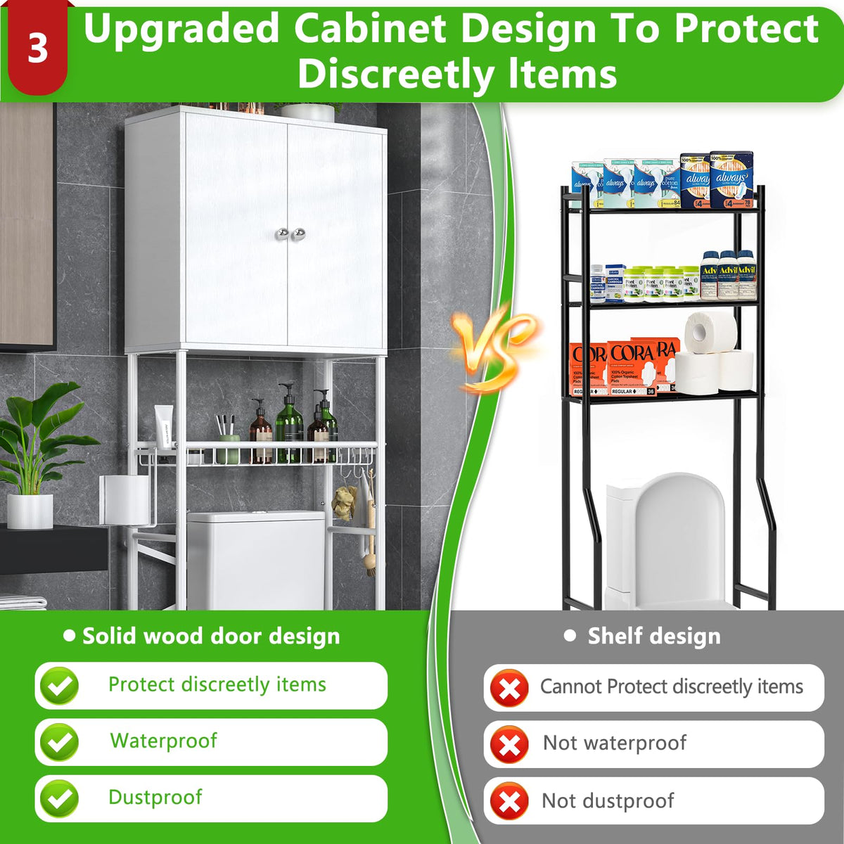 White 2-Door Over The Toilet Storage Cabinet F4634