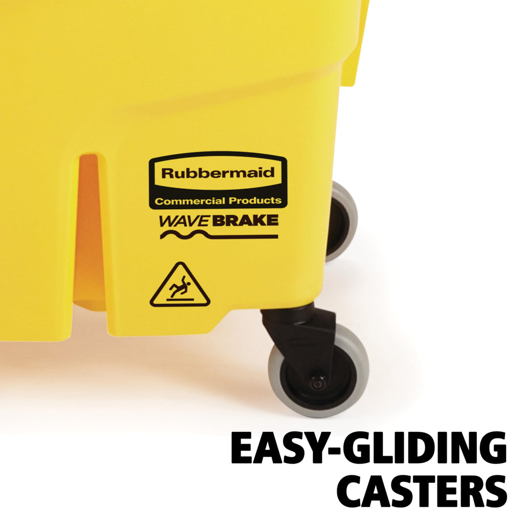 26 Qt. Side-Press Mop Bucket and Wringer Combo on Wheels, Yellow O1652