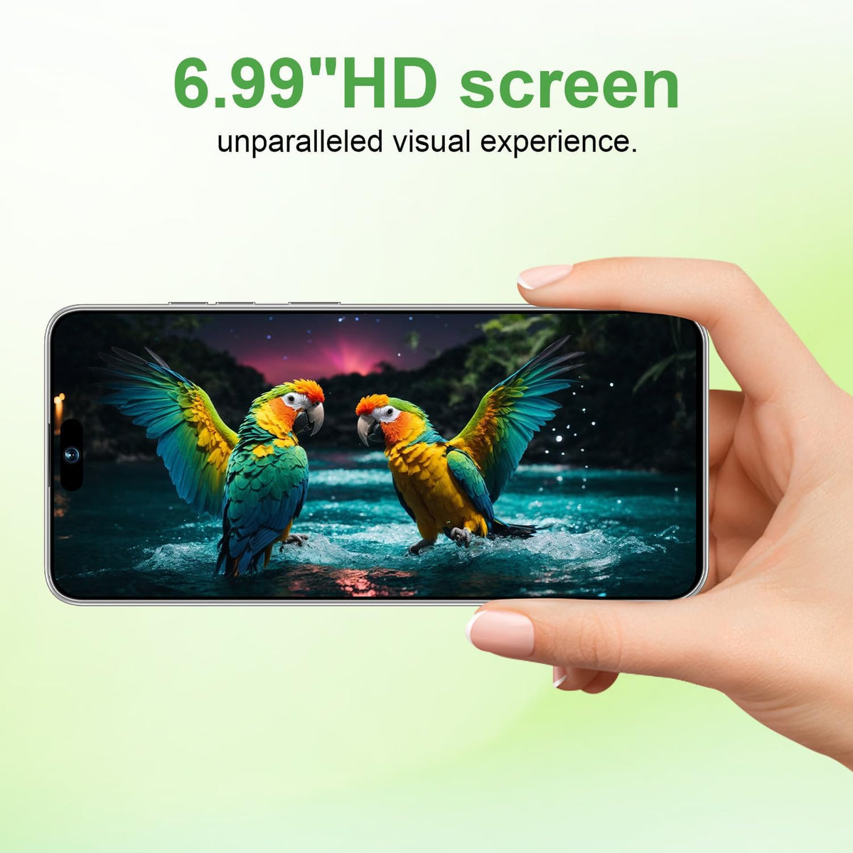 Unlocked Cell Phone 16GB+512GB Smartphone 6.99" HD Screen Android 15 5G 7000mAh (Purple) I3316