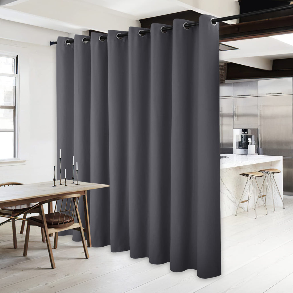 Grey 120 by 84 Inch Blackout Curtain Panel R9494