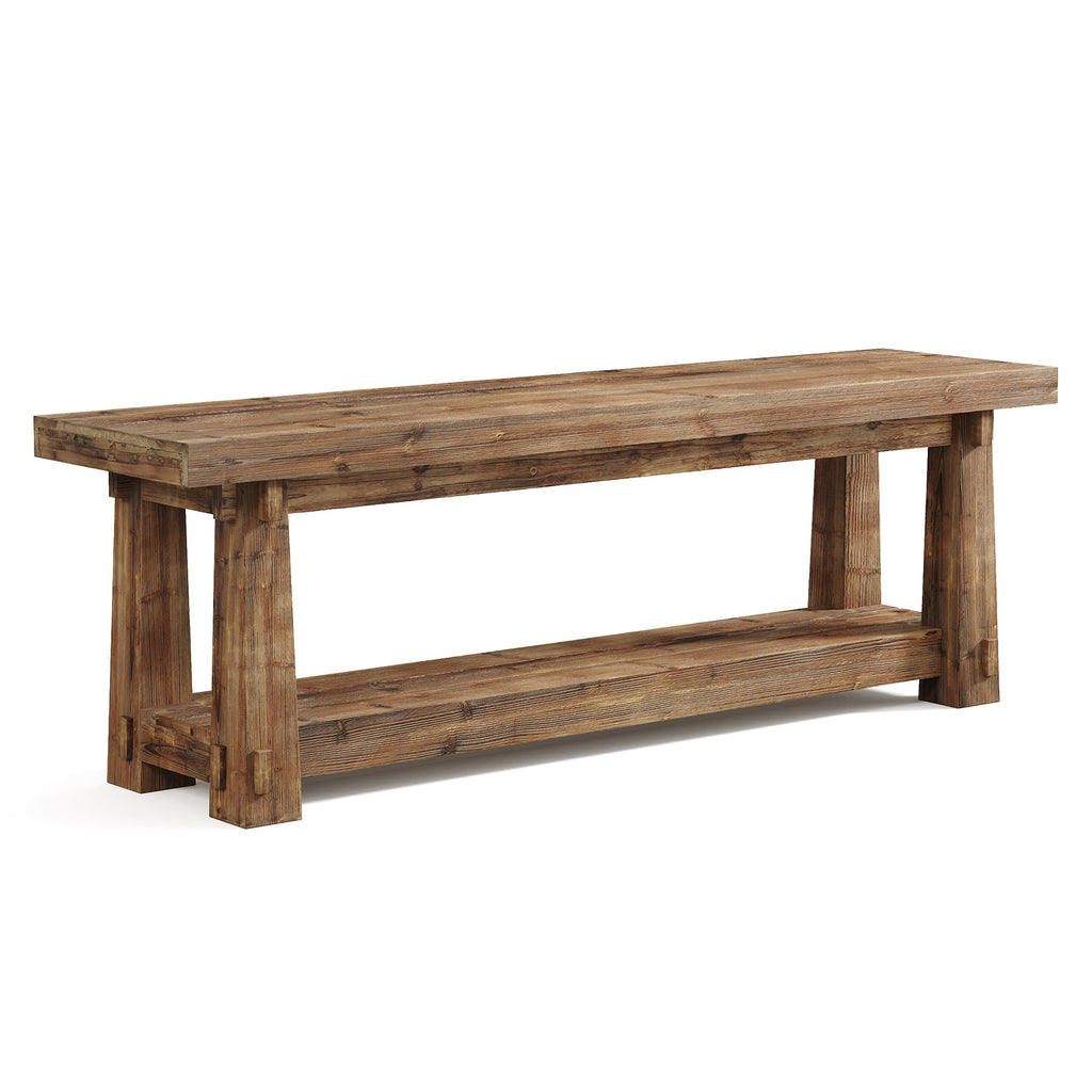 55" Wood Entryway Bench with Shoe Storage L1600