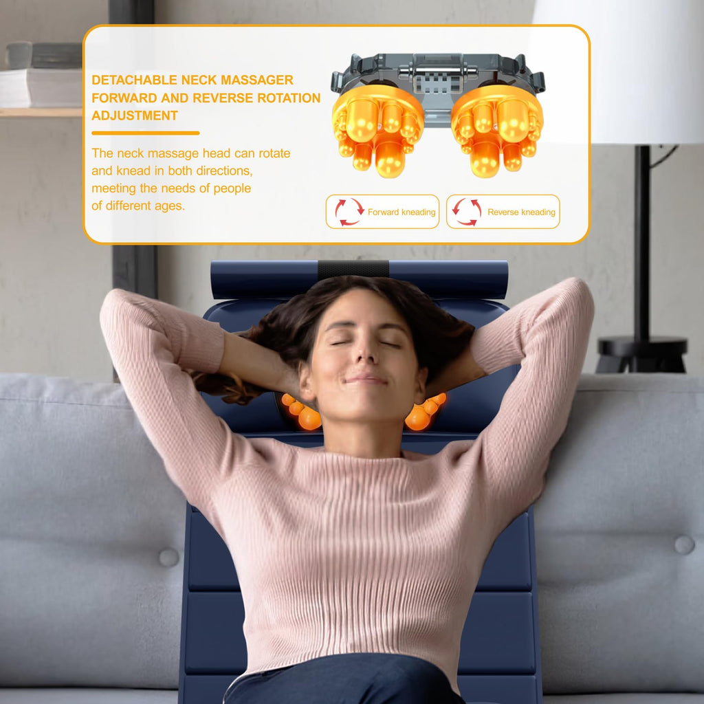 Full Body Massage Mat with Heat, 9 Vibrating Modes, Detachable Neck Massager V913614