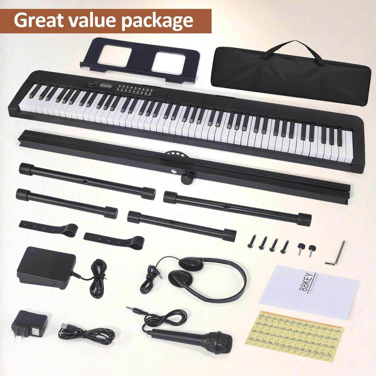 88 Key Electric Digital Piano with Semi Weighted Keys F4107