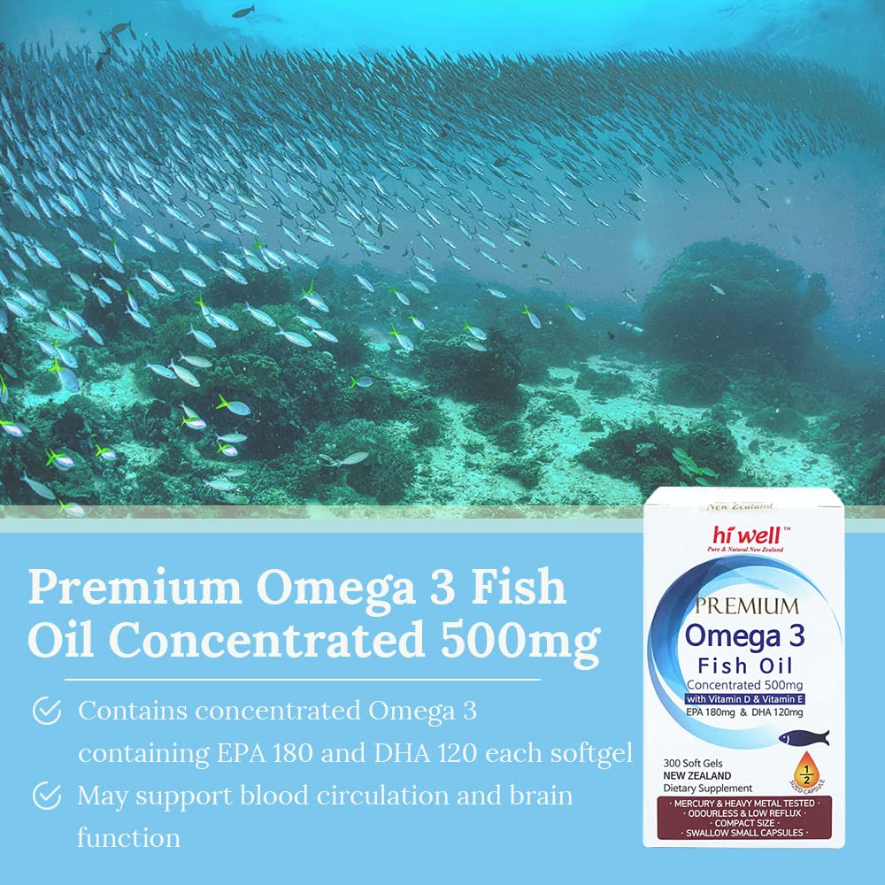 Omega 3 Fish Oil 500mg 300 Softgels U284929