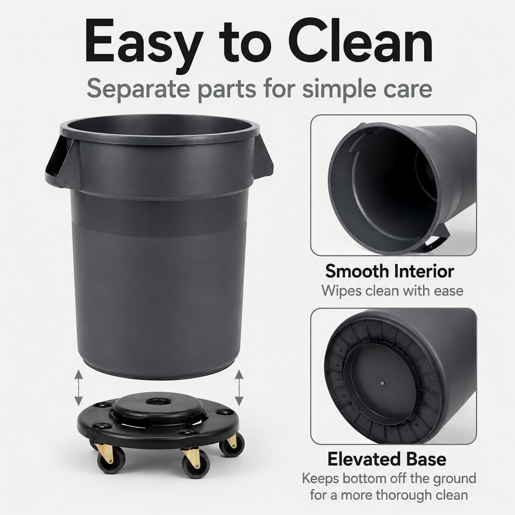 32 Gallon Trash Can with Wheels and Lid, 2 Pack S265680