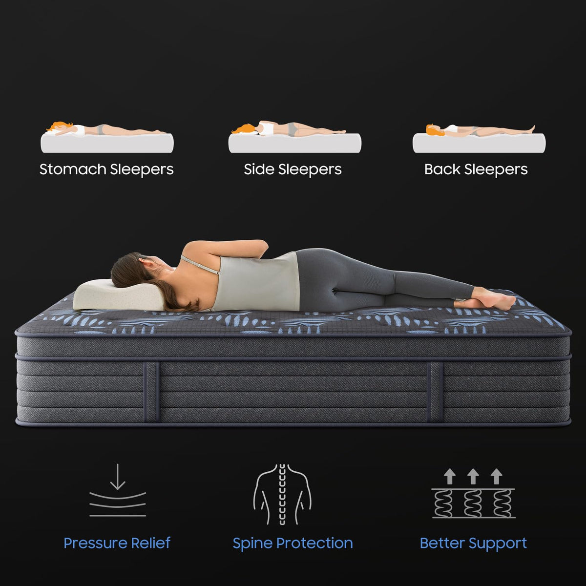 10 Inch Full Medium Firm Hybrid Mattress in a Box L507