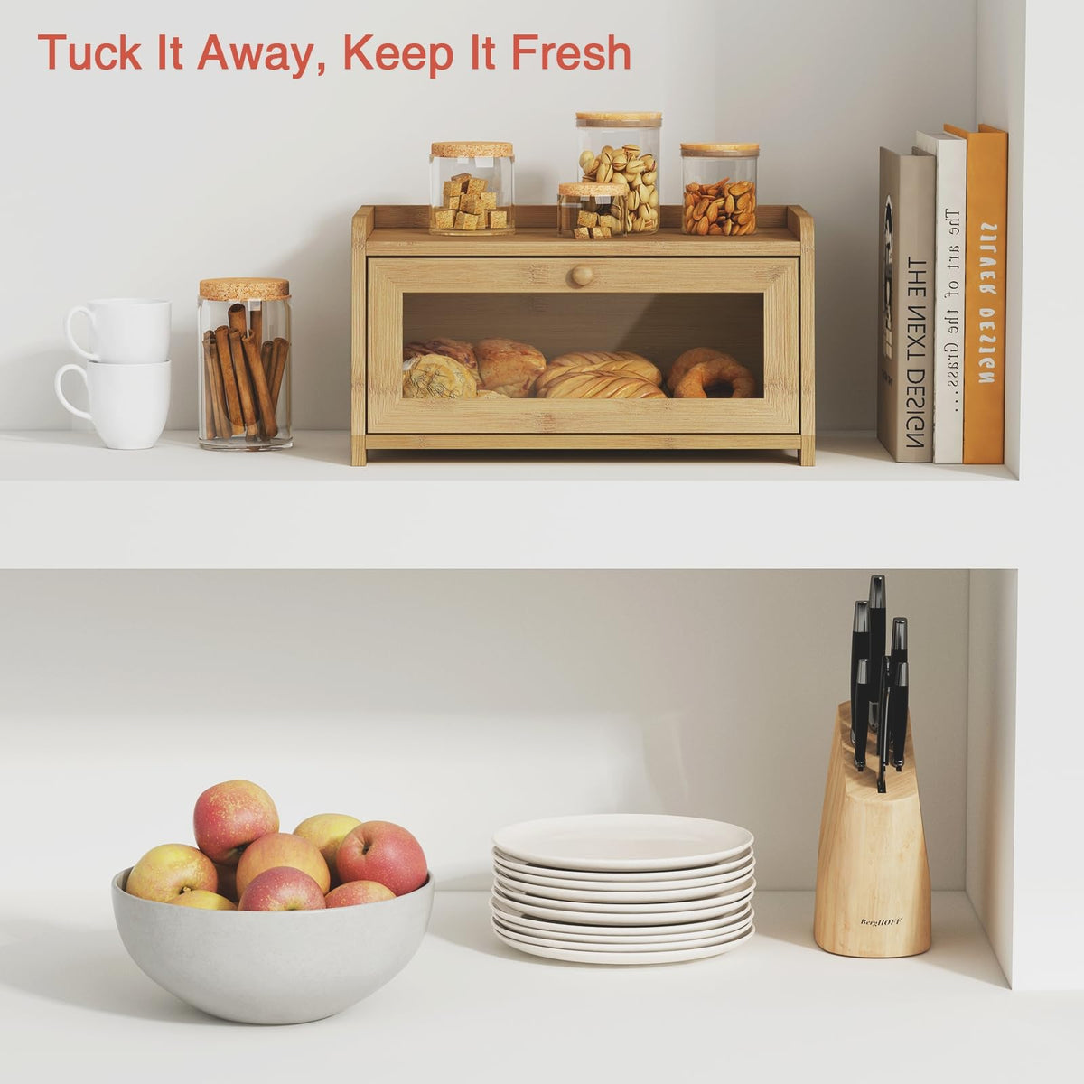 Wood Bread Box with Window D358