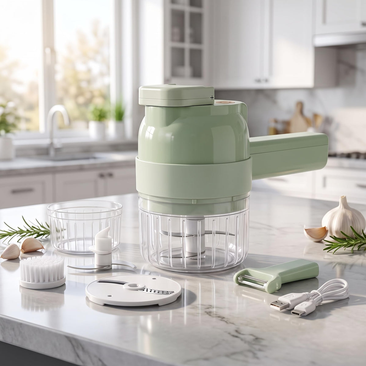 4-In-1 Electric Vegetable Cutter Set O578