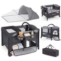 4 in 1 Pack and Play, Baby Bassinet, Bedside Sleeper, Diaper Changer H5349