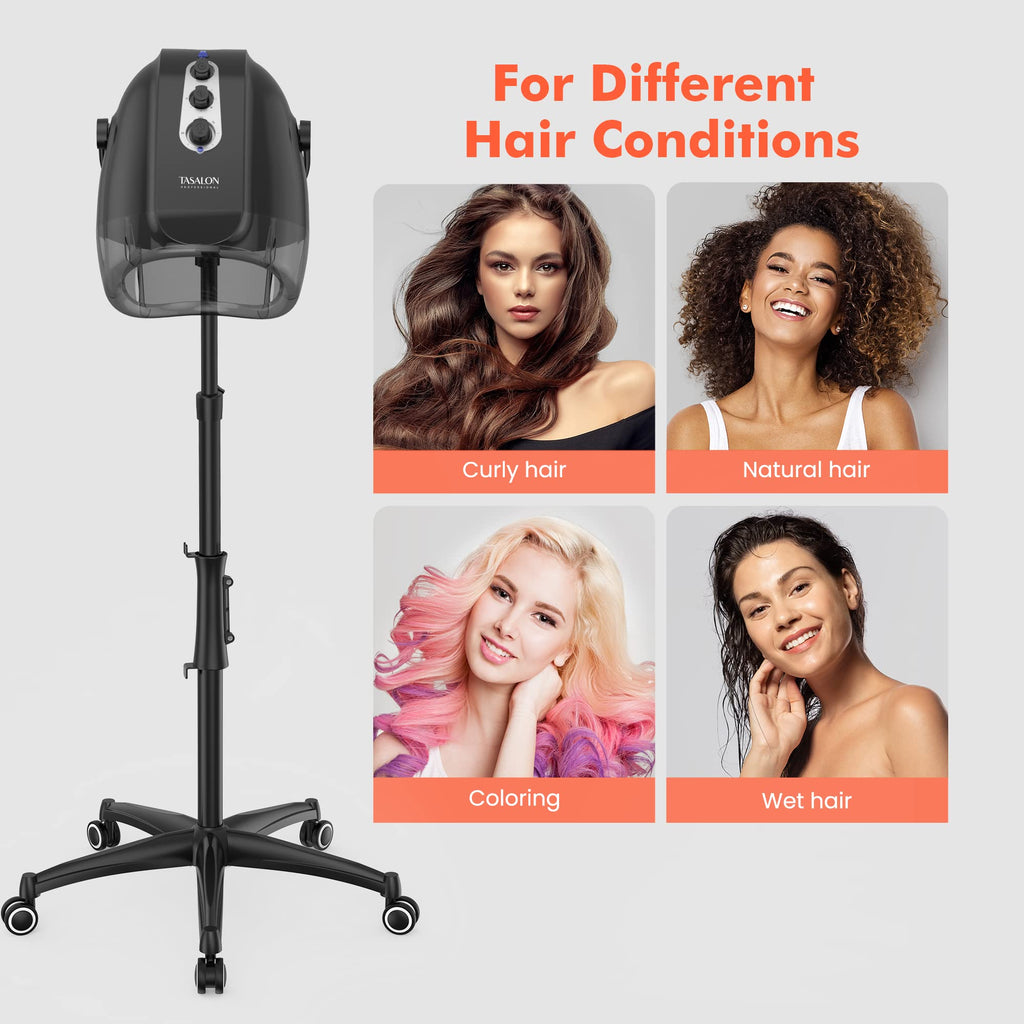 Gray Ionic Hooded Hair Dryer with 3 Temperature Settings S68062