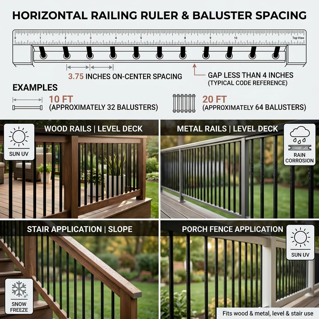 120 Pack 32" Black Aluminum Deck Balusters U94990