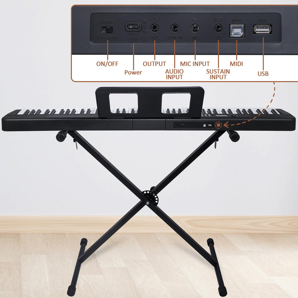 88 Key Electric Digital Piano with Semi Weighted Keys F4107