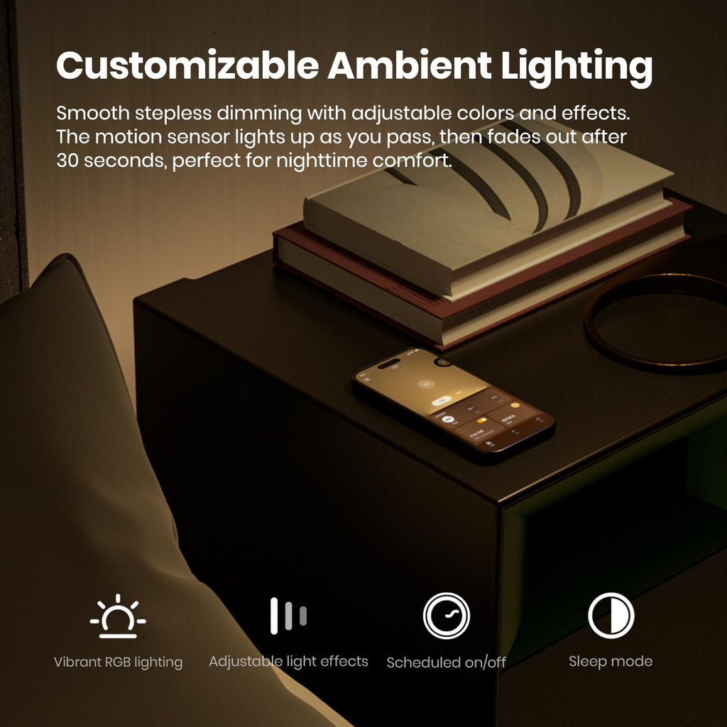 Bluetooth Wireless Charging Speaker Nightstand with 2 Drawers C45156