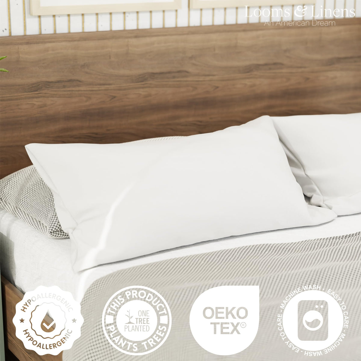 King Size Pillows Set of 2 20 x 36 Hypoallergenic Down Alternative Pillow Inserts B5381