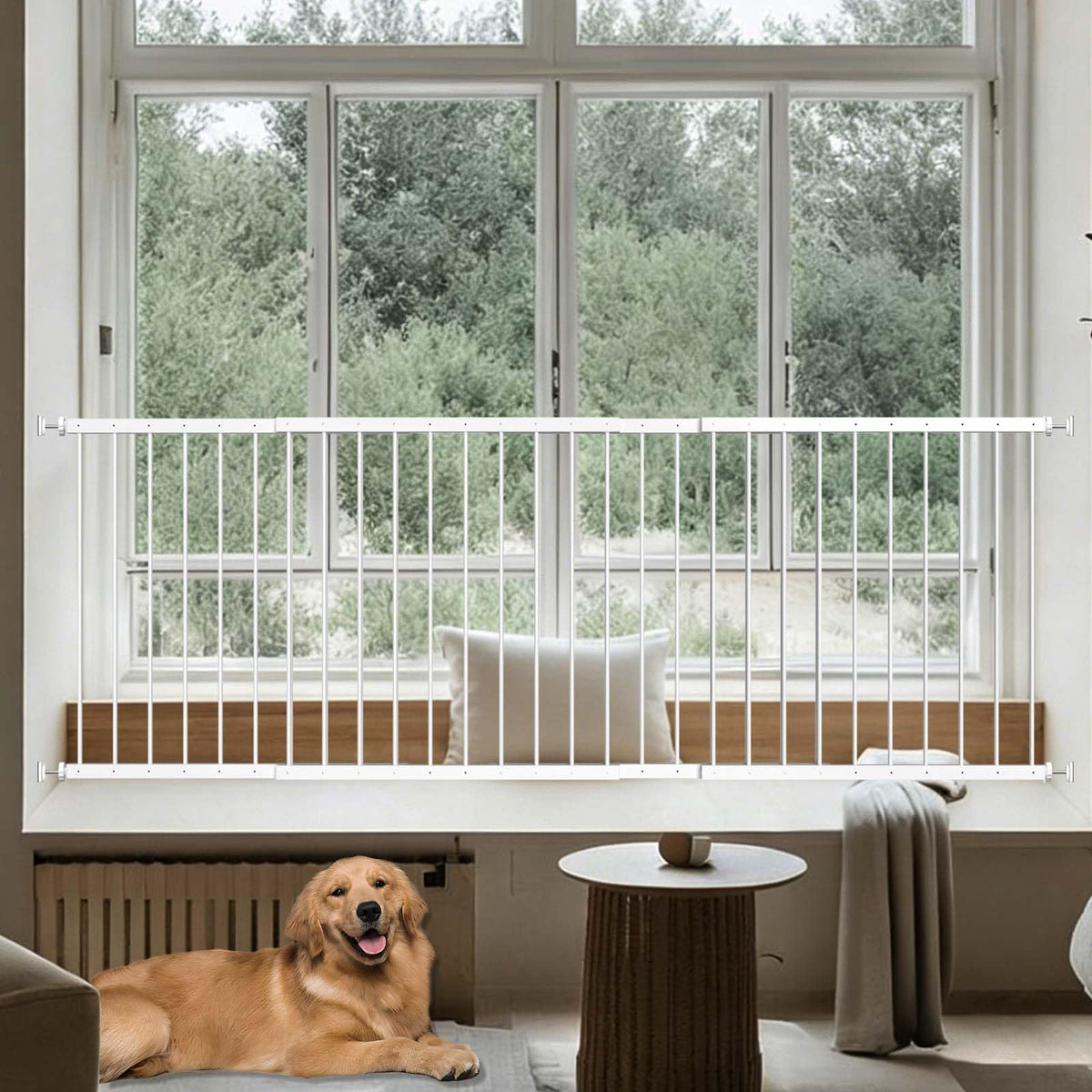 Adjustable White 4 Panel Window Guards K70698