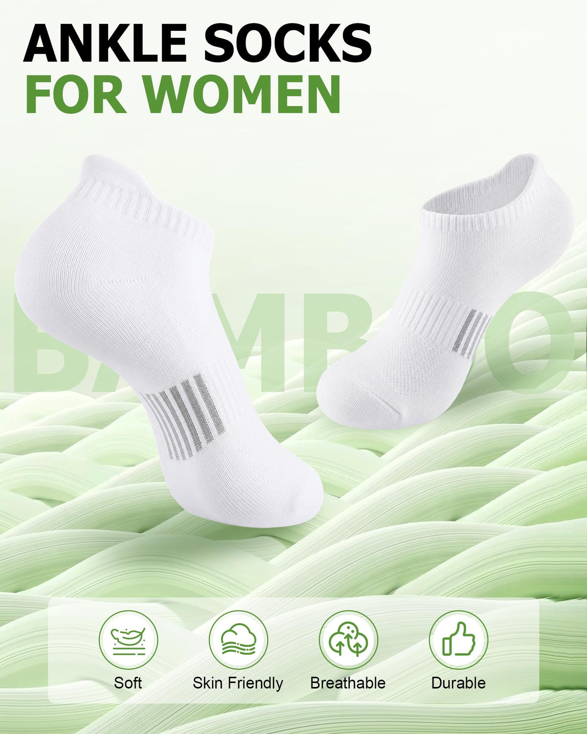 8 Pairs Bamboo Viscose Ankle Socks J5247