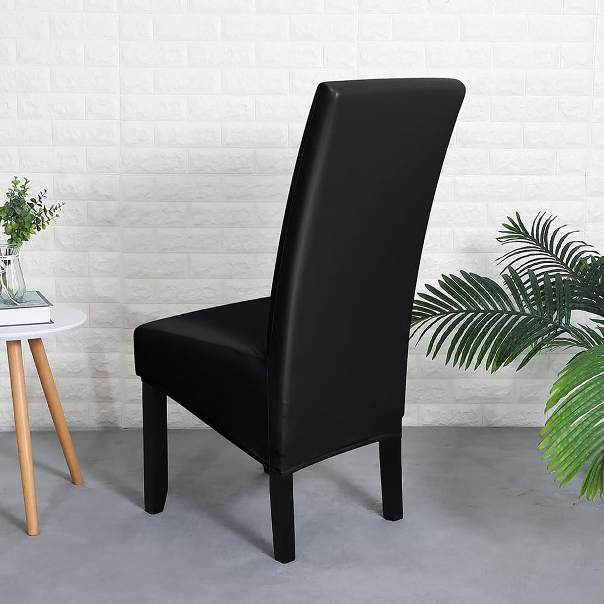 Black 6 Set Waterproof Dining Room Chair Cover D73936