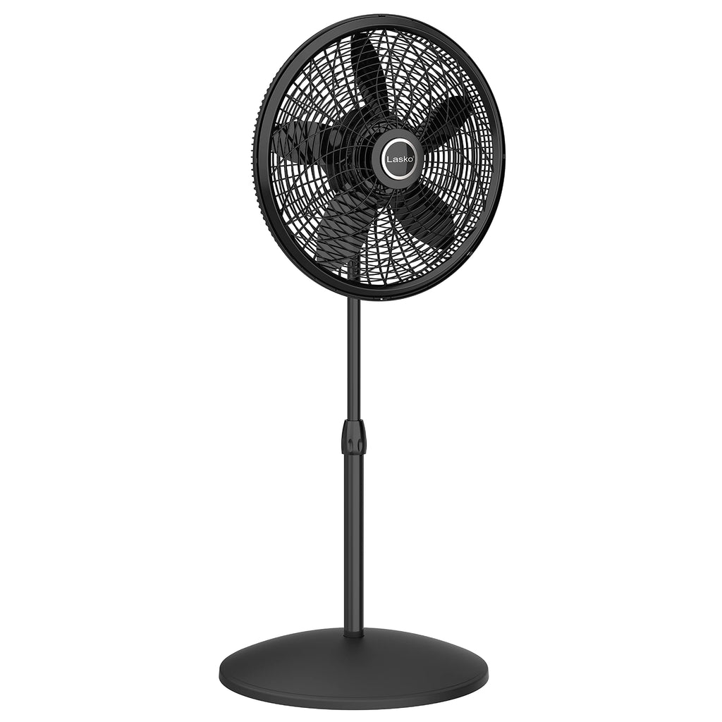 White 16 Inch and Black 18 Inch Oscillating Pedestal Stand Fans S3213
