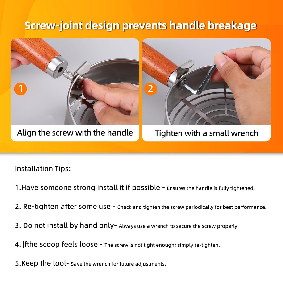 304 Stainless Steel Cat Litter Scoop with Holder Stand O223