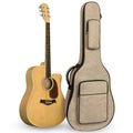 Khaki Acoustic Guitar Bag with Waterproof Padding and Shoulder Strap A7376