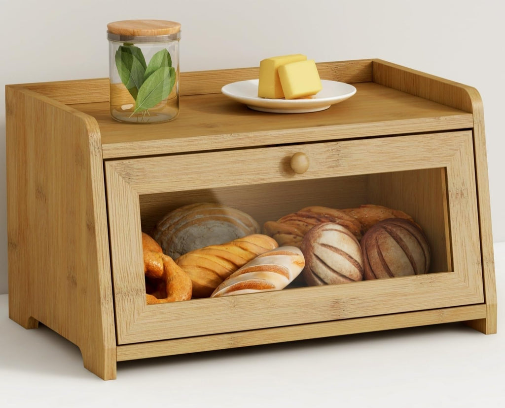 Wood Bread Box with Window D358