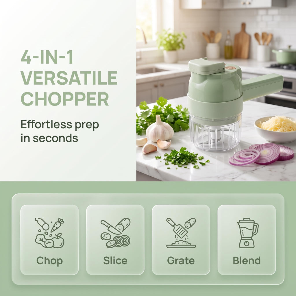 4-In-1 Electric Vegetable Cutter Set O578