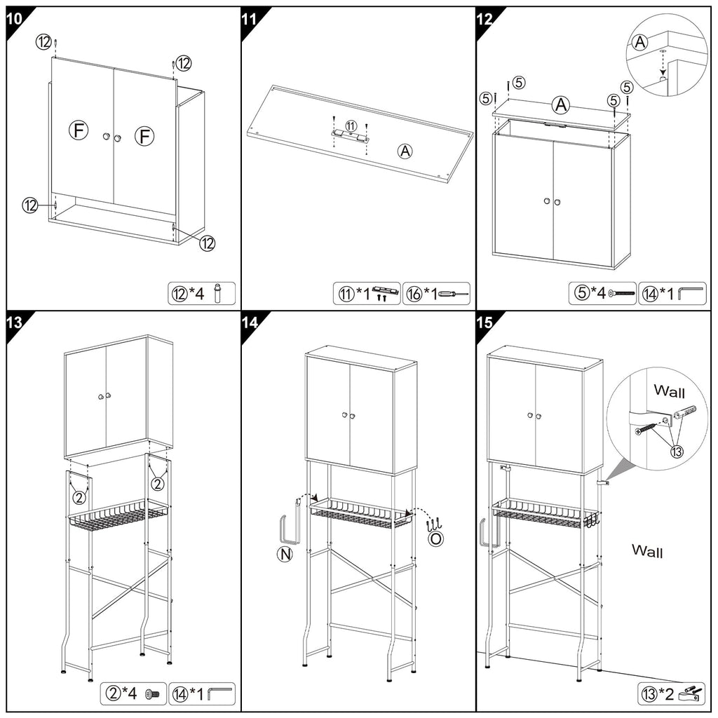 White 2-Door Over The Toilet Storage Cabinet F4634