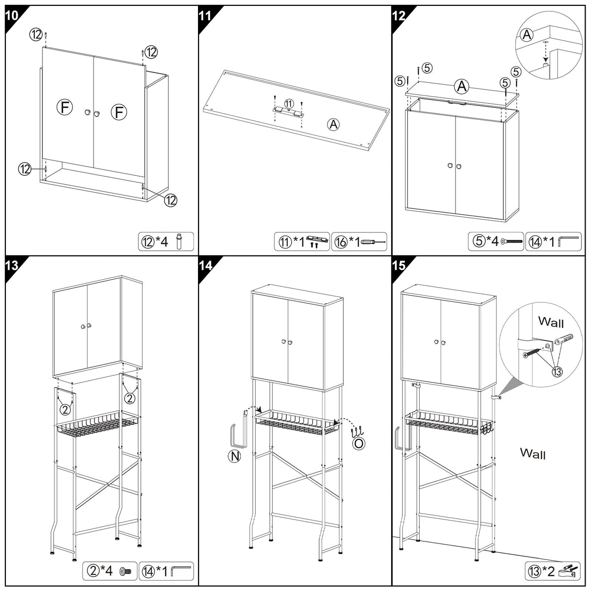 White 2-Door Over The Toilet Storage Cabinet F4634