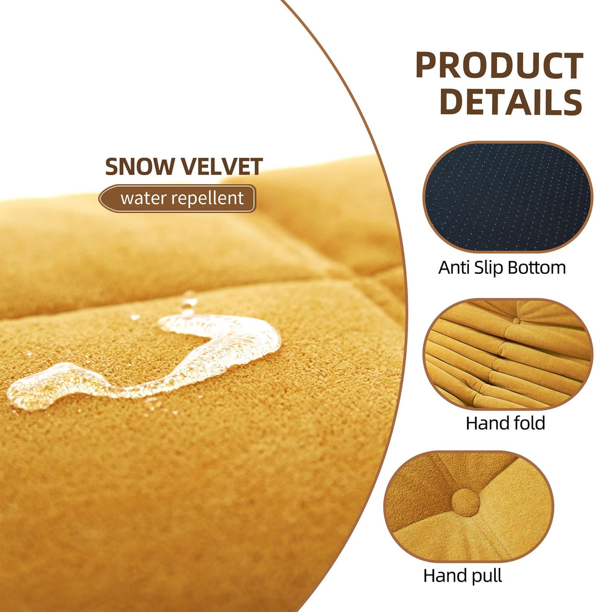 Yellow Memory Foam Bean Bag Chair R95895