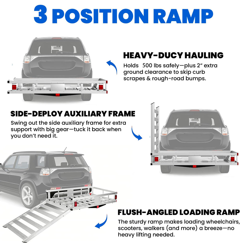 Hitch Cargo Carrier with Folding Ramp S453