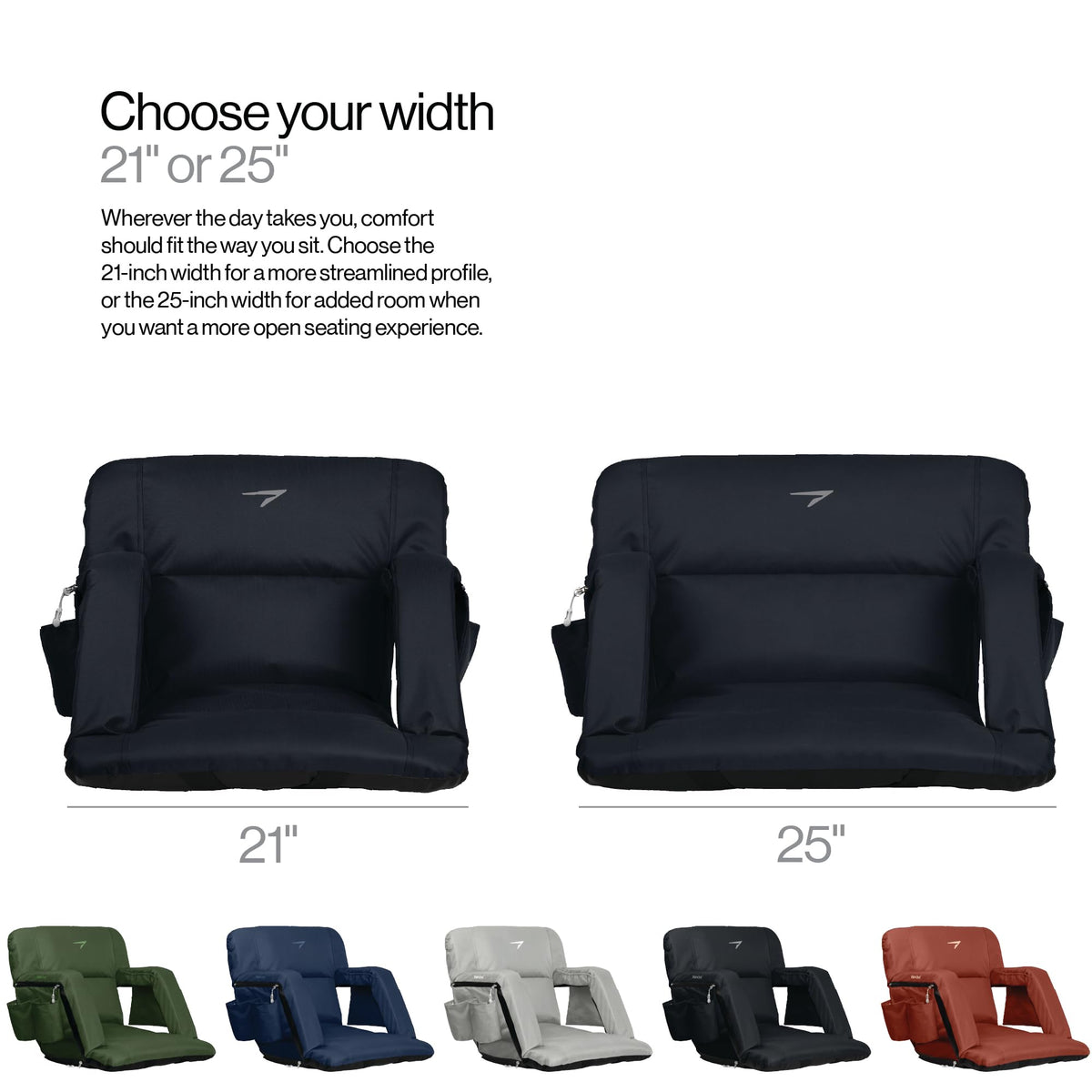 Wide Padded Bleacher Chair with Back Support S284