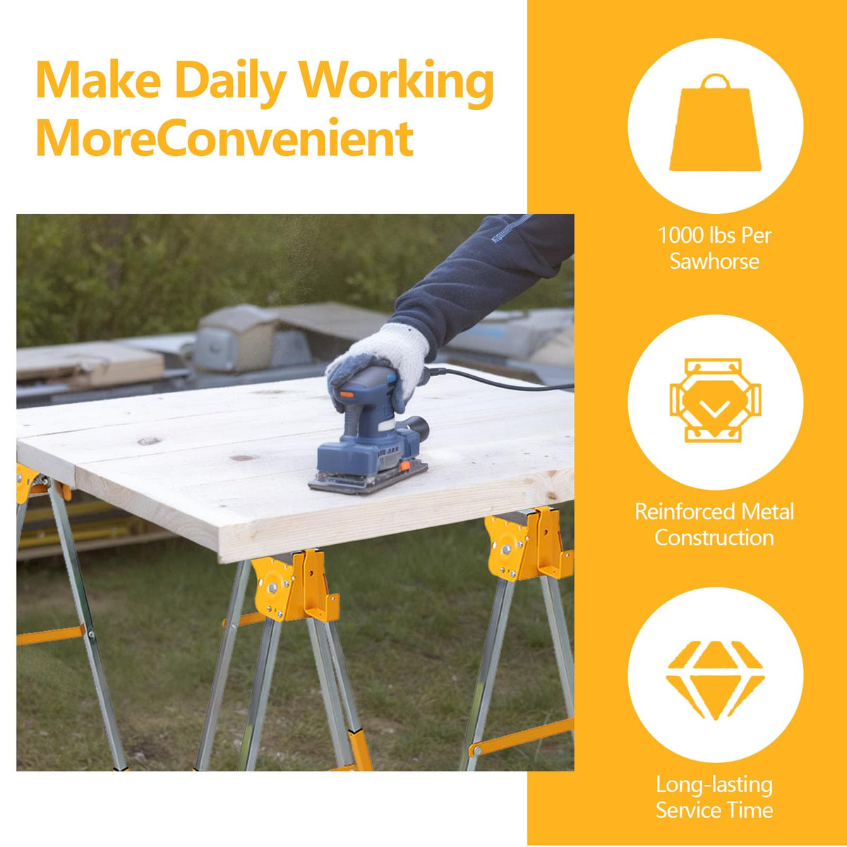 Heavy Duty Folding Sawhorse 2 Pack V1670