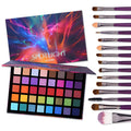 40 Color Matte Shimmer Eyeshadow Palette + 15 Pc Eye Brushes M9231