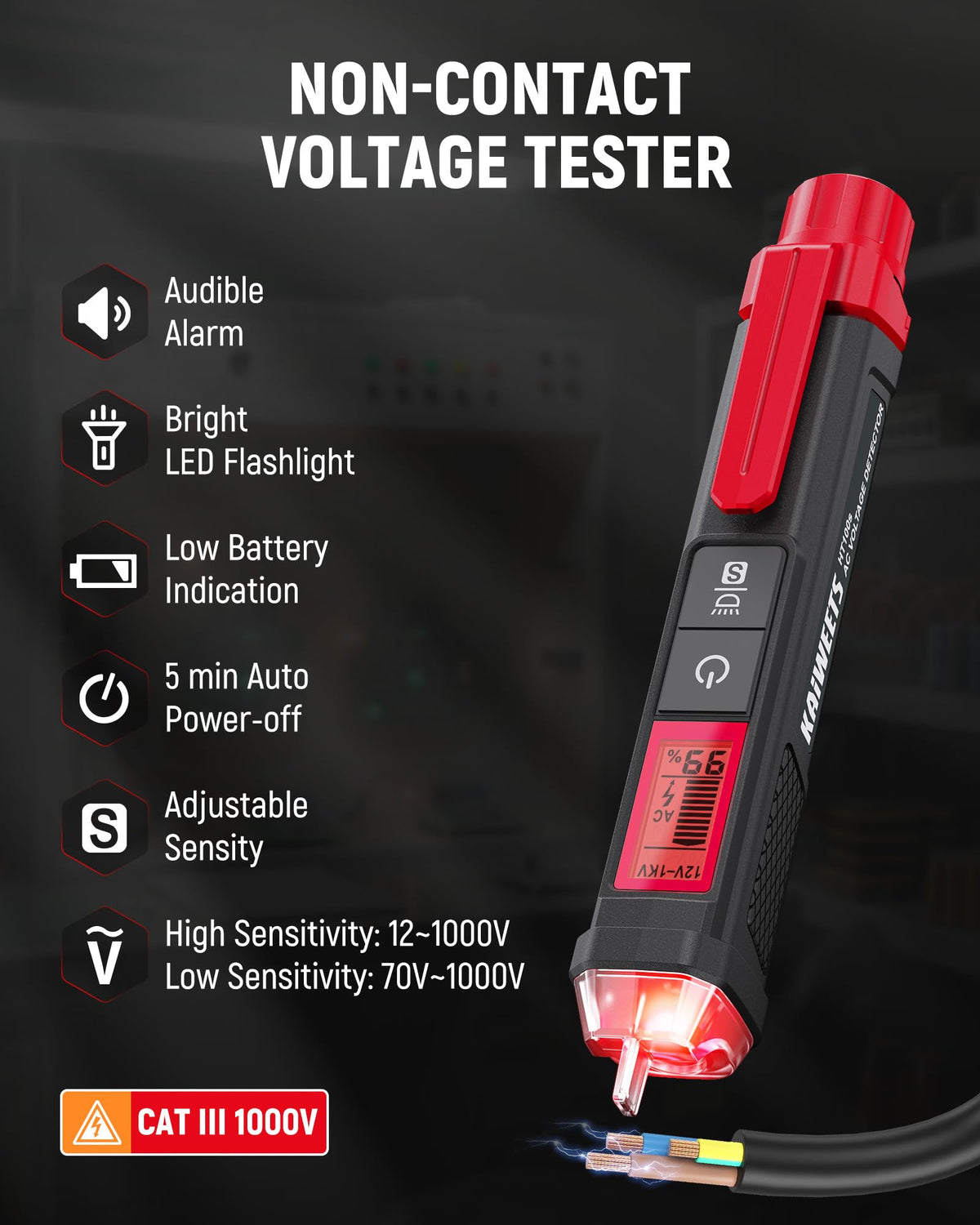 Digital Multimeter Non-Contact Voltage Tester GFCI Outlet Tester Kit W465993
