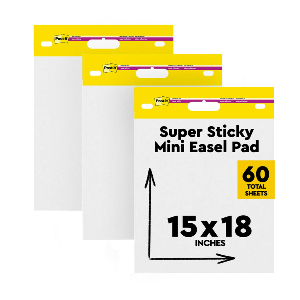 Mini Easel Pad, 15 x 18 in, White, 3 Pads B884689