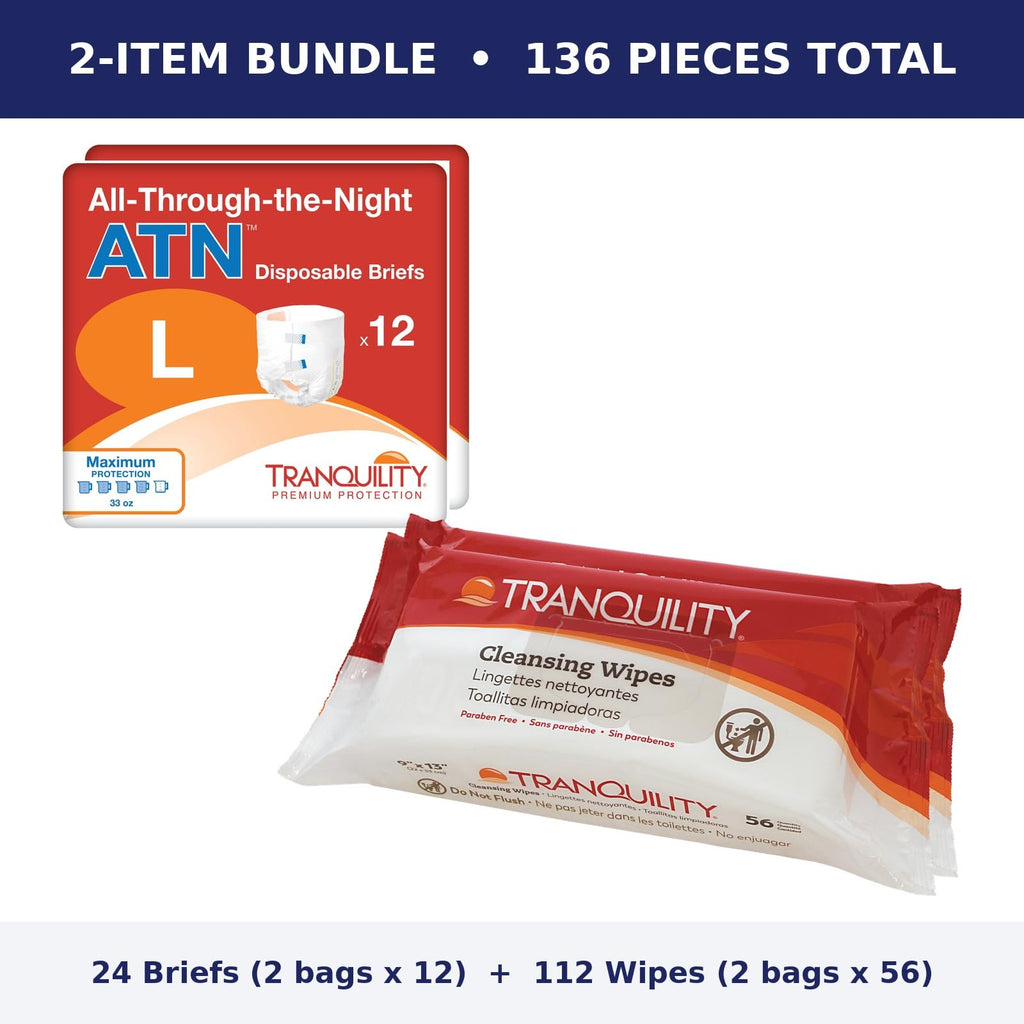 Large Briefs Starter Pack, 2 Bags + Cleansing Wipes P4751