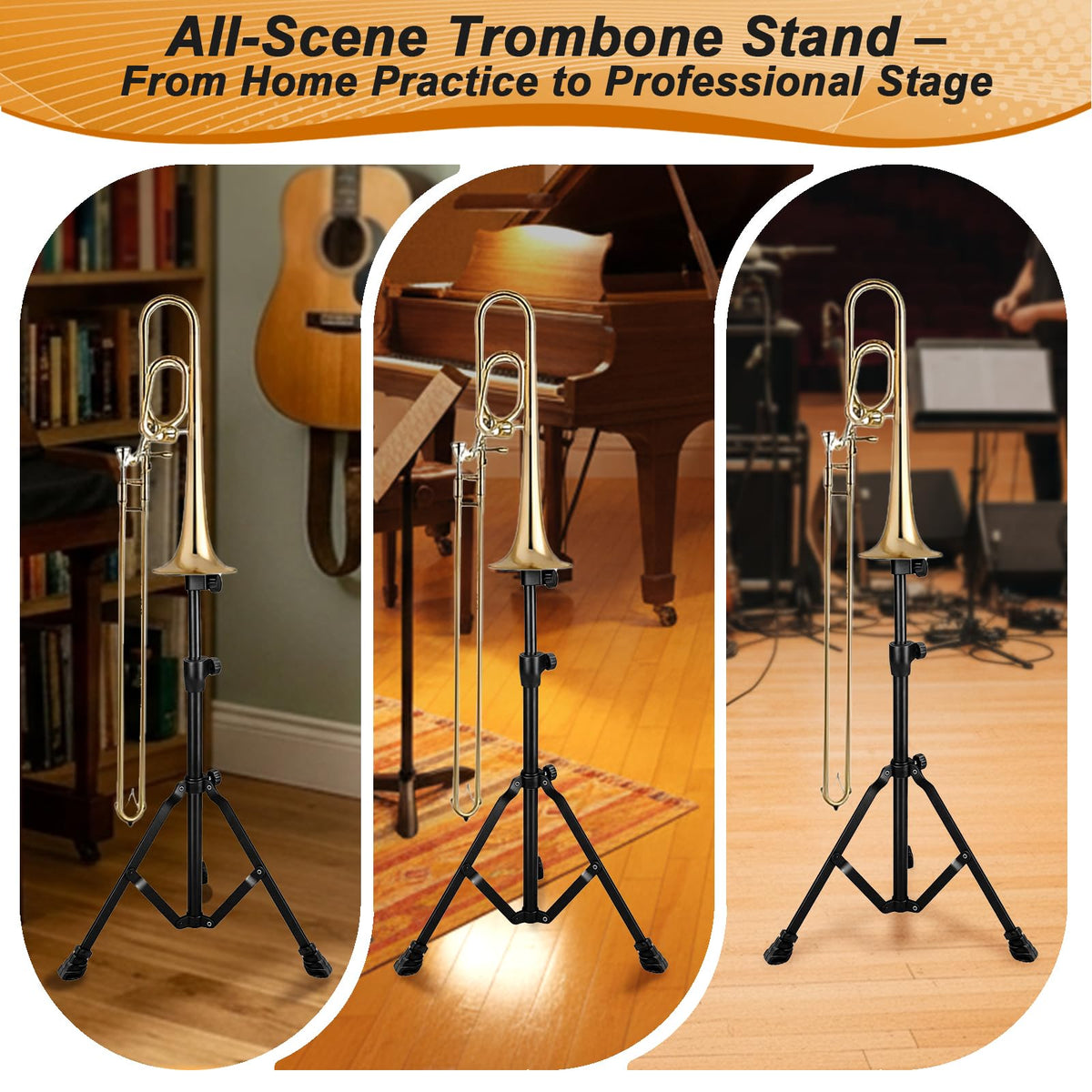 Adjustable Height Retractable Trombone Stand T33253
