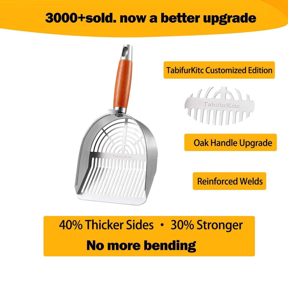 304 Stainless Steel Cat Litter Scoop with Holder Stand O223