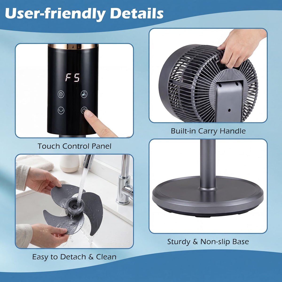 Compact Oscillating Standing Fan G299998