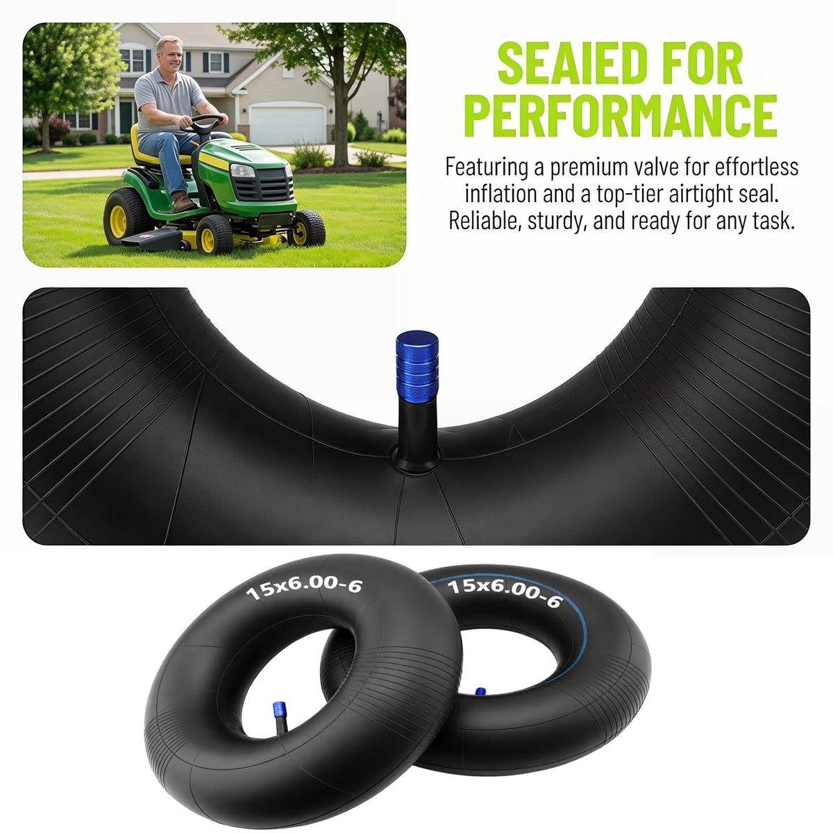 15x6.00-6 Inner Tube 2 Pack with TR-13 Valve Y255