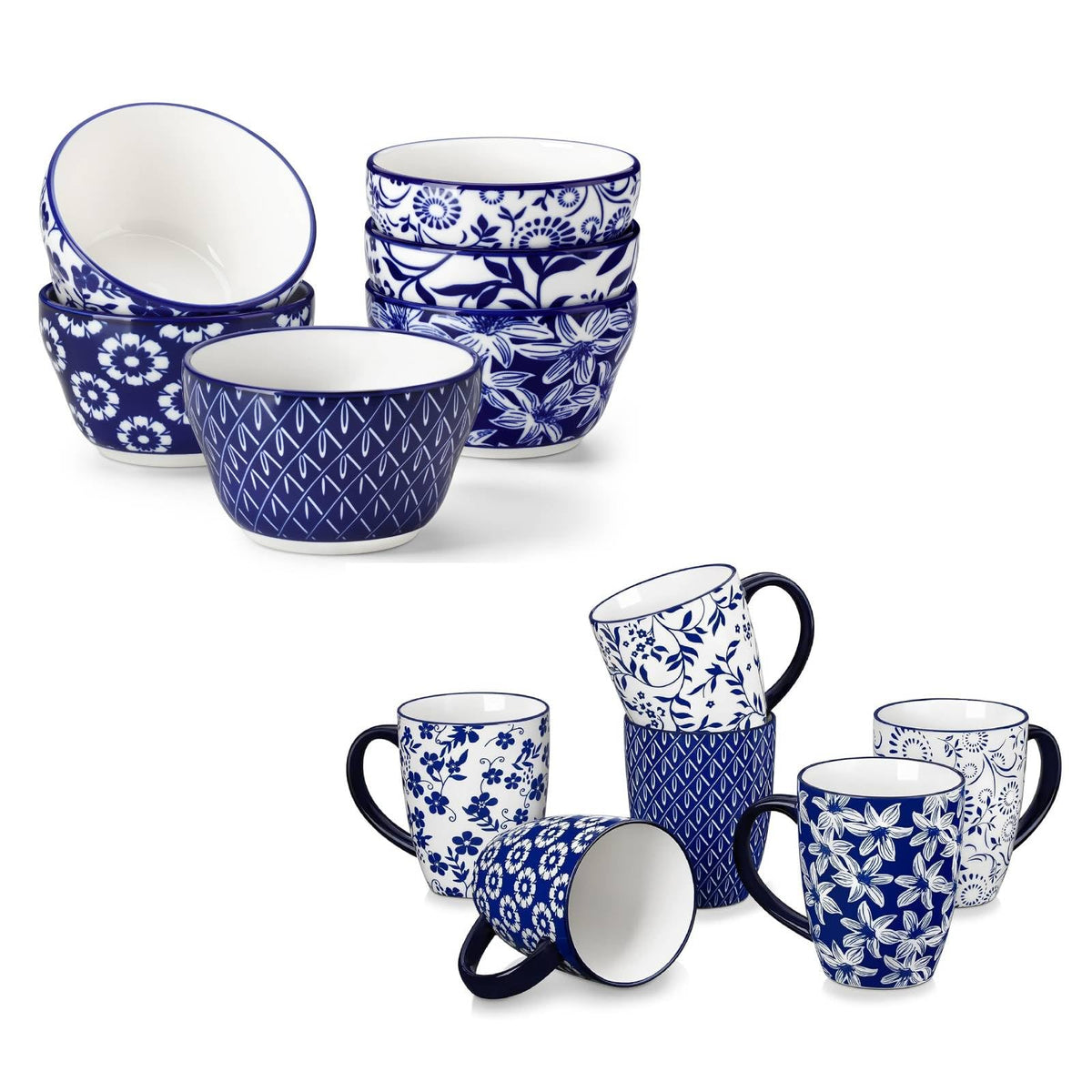 12-Piece Porcelain Bowl & Mug Set M9978