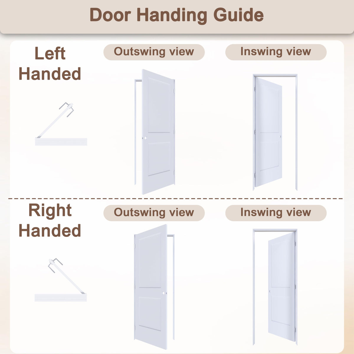 36"x80" Left-Hand Prehung Interior Door with Knock Down Jamb Kit A9122