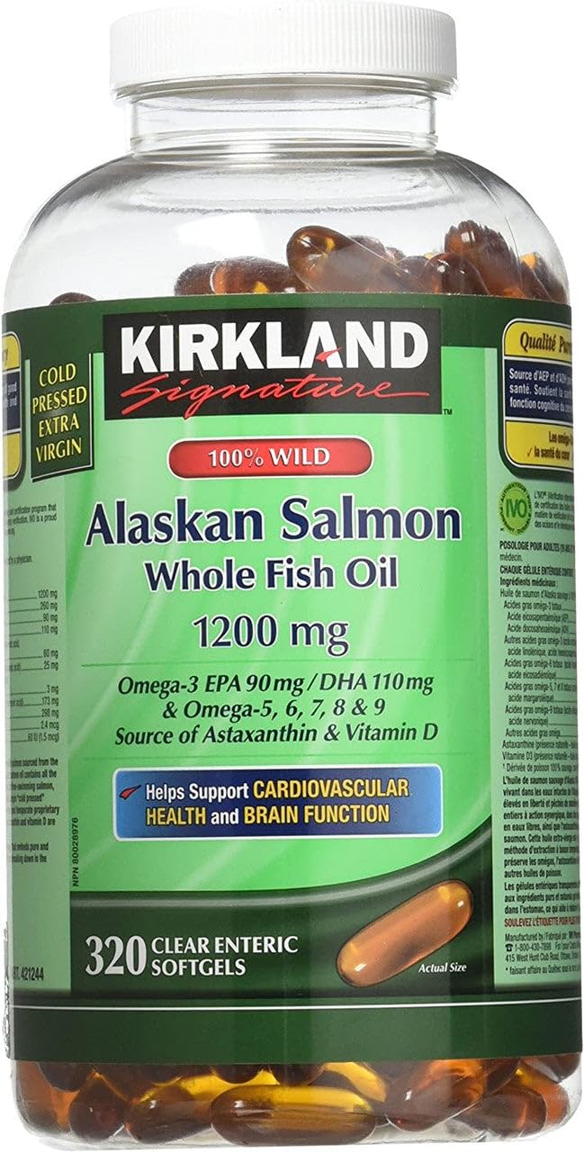 Wild Alaskan Salmon Oil 1200mg 320 Enteric Coated Softgels E99194