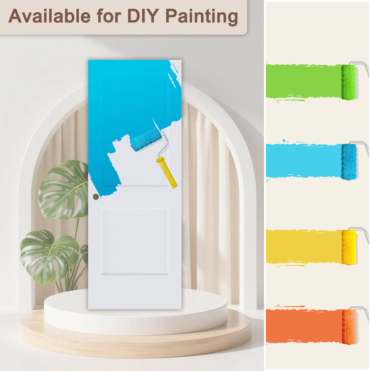 36"x80" Left-Hand Prehung Interior Door with Knock Down Jamb Kit A9122